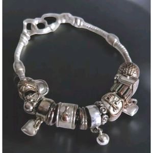 Brighton Charm Holder Slide Bracelet Barrel Beads Spacers Golf Sports Themed